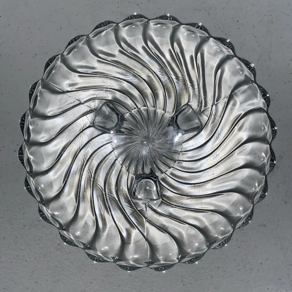 VTG Fostoria Crystal Colony Swirl Pattern Pickle Tidbit Dish Creamer Sugar‎ Lot